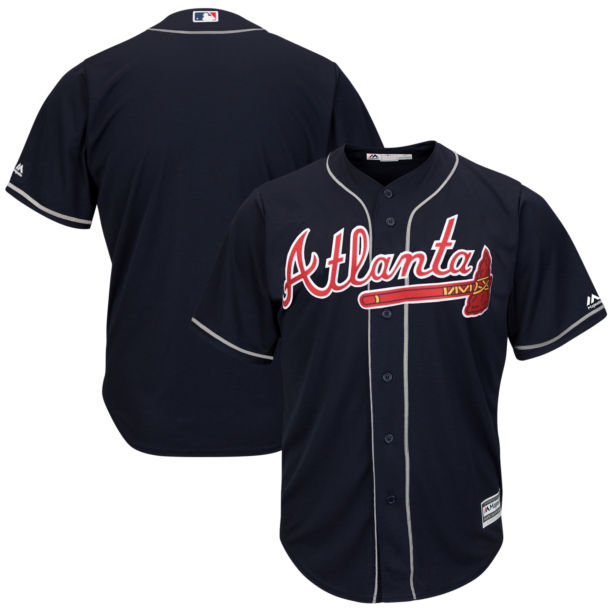 atlanta braves button up jersey