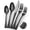 Black, variant on Hammered Silver Gold Silverware Set,20 Piece Modern Flatware Set Service for 4,Mirror Polished Stainless Steel Cutlery Set Utensil Set Tableware,Kitchen Knives Forks Spoons Set,Dishwasher Safe