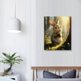 thumbnail image 4 of Acheng Very Good Pure And Cute Rabbit Canvas Wall Art Adorable Animal Wall Decor Canvas Picture Floral Artwork Painting for Living Room Bedroom Kitchen Home Office Wall picture 3, 4 of 5
