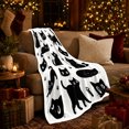 thumbnail image 3 of Playful Black Cats Pumpkins autumn celebration, Playful Pet Portrait Pattern, Warm Flannel Blanket for Living Room and Reading Nook, Cat Lovers autumn celebration Gift, Pet Lover Home Decor, 3 of 9