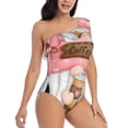 thumbnail image 5 of Balery Coffee Gnome (1) One Shoulder Swimsuits for Women Ruffle Swimsuits Tummy Control One Shoulder Bathing Suits-Large, 5 of 8