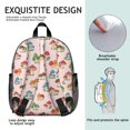 thumbnail image 5 of Mushroom and Character Pink Pattern Backpack for School, Cute School Bag with Adjustable Shoulder Straps and Padded Back, 13.8"x11.4"x6", 5 of 5