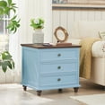 thumbnail image 6 of Joaxswe Nightstand with 3 Drawers, Bedside Table for Bedroom, Spacious Storage Cabinet for Living Room,Closet - Light Blue, 6 of 7