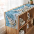 thumbnail image 6 of Coastal Conch 90 Inch Table Runner, Summer Beach Seaside Nautical Blue Farmhouse Dresser Scarf Cotton & Linen Tablerunner for Dining/Kitchen Island/Holiday Party Décor 13" x 90", 6 of 9