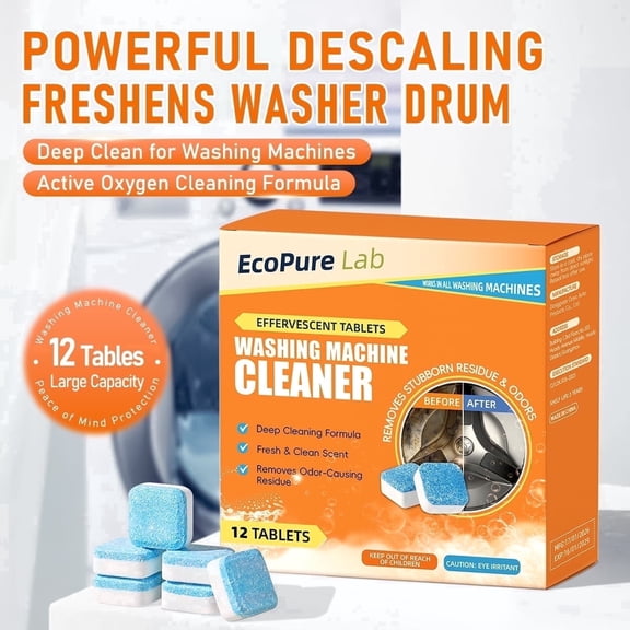 EcoPure Lab Washing Machine Cleaner Tablets 12 Count