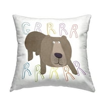 Stupell Industries Grrrr Bear Roar Phrase Square Decorative Printed Throw Pillow, 18 x 18