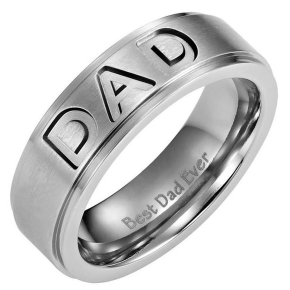 Willis Judd New Mens Titanium DAD Ring Engraved Best Dad Ever