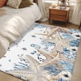 thumbnail image 4 of 3'x5' Rug for Living Room Bedroom, Blue Beige Coastal Washable Area Rugs Non-Slip Carpet Mats, Beach Starfish Summer Eucalyptus Indoor Low Pile Area Rug Runner for Kitchen, Mudroom, 4 of 8