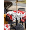 thumbnail image 4 of Outdoor Tablecloth with Umbrella Hole and Zipper, Red Leaves Square Table Cloth 60x60 Inch Waterproof Tablecloth, Abstract Modern Geometric Lines Simple Art Picnic Table Cover for Patio Camping, 4 of 7