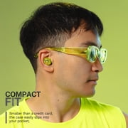 JLab GO Pop Active Noise Cancelling Bluetooth Earbuds with Charging Case, Transparent Neon Green