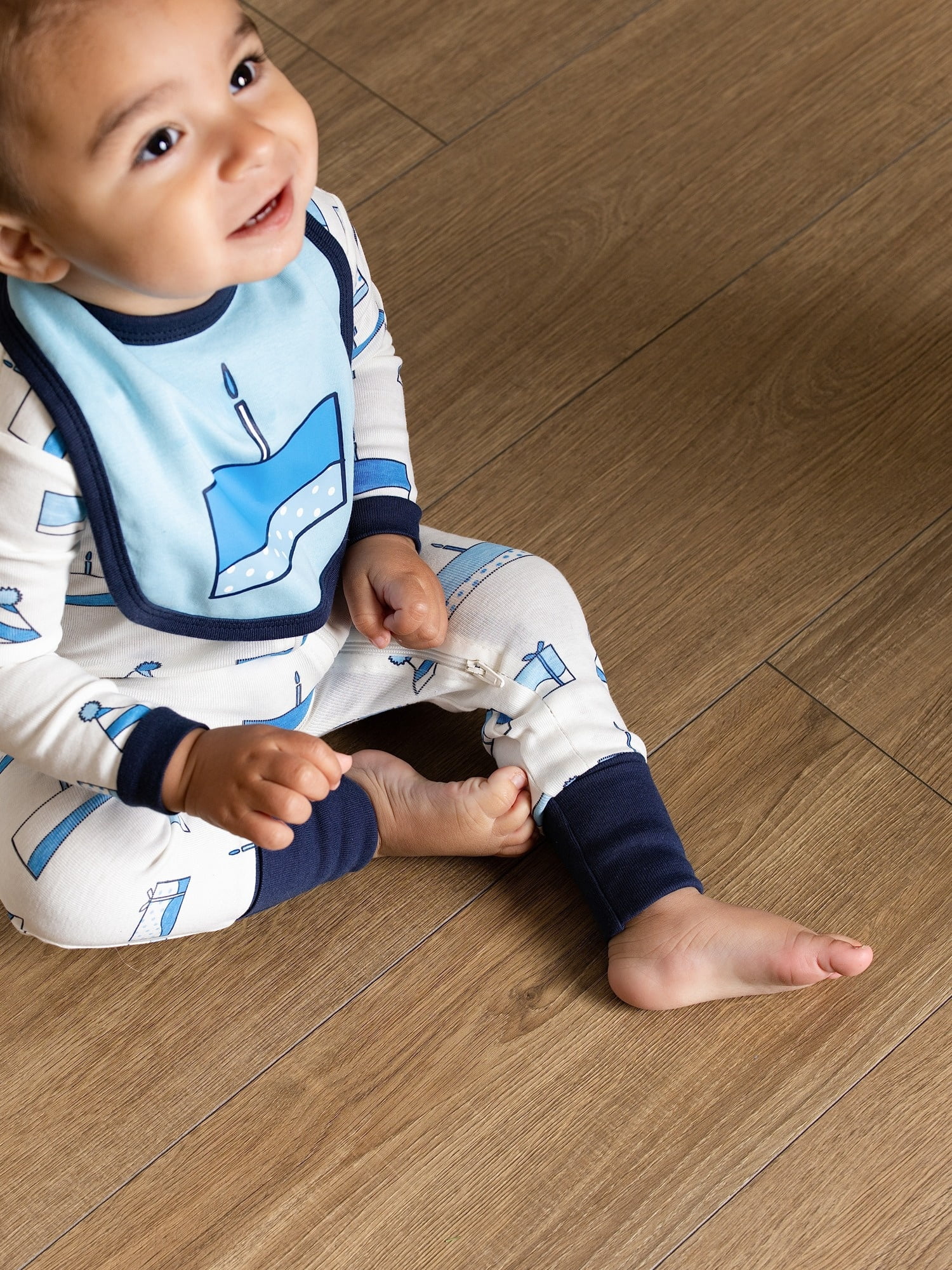 Monica + Andy Organic Cotton One Piece Coverall and Bib Set, Sizes Newborn - 18-24 Months