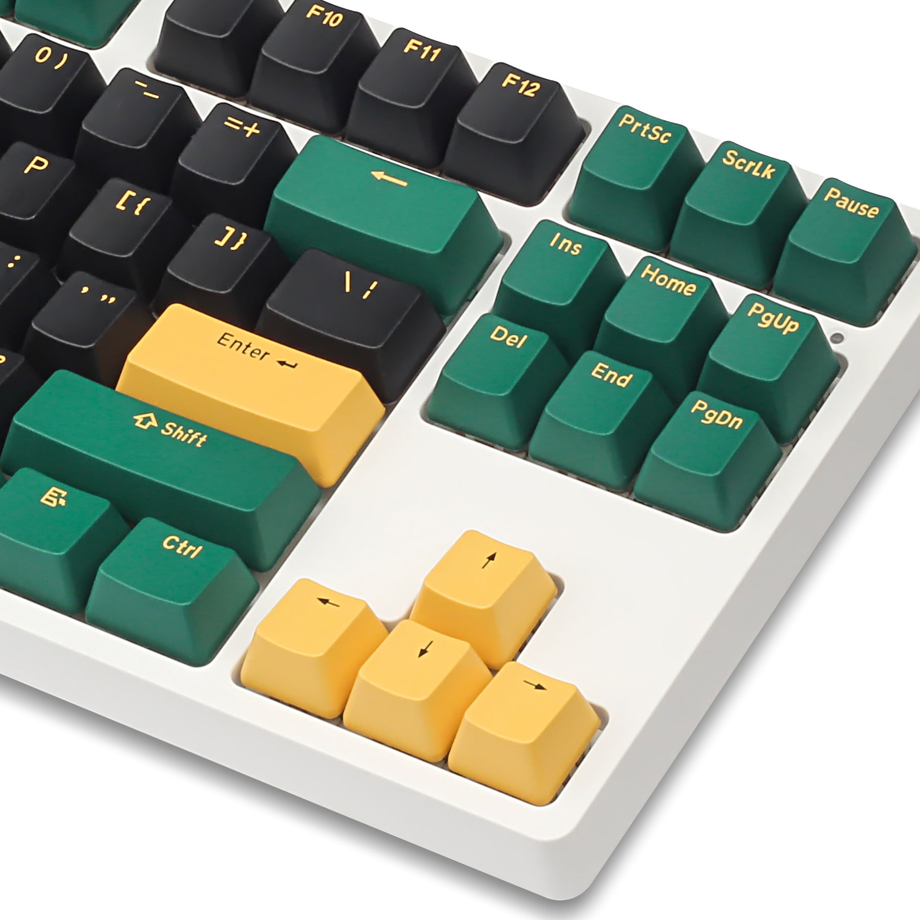 PBT Keycaps Set Custom OEM Profile,Cherry MX Keyset for US and UK Layouts 108/104/98/87/68/61 MX Switches Mechanical Keyboard,Mars Green