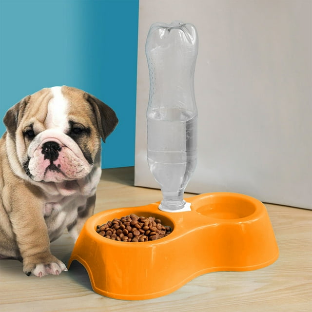 Fiudx Comedero Doble para Mascotas, Diseño Único con Separación, Base Antideslizante, Plástico Apto para Uso Alimentario, Ligero y Portátil, Ideal para Viajes Al Aire Libre, Comidas En Casa, Fácil de