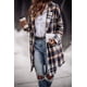 thumbnail image 4 of Abrigo PRETTYGARDEN Shacket a Cuadros Mezcla de Lana Marrón Grande, 4 of 8