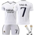 thumbnail image 1 of 2425 Camiseta del Real Madrid, traje de uniforme de fútbol local, traje de entrenamiento No. 7 Ronaldo, niños y adultos, camiseta transfronteriza de 9 MbappéNº 7 Vinicius+Calcetines, 1 of 1