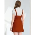 thumbnail image 3 of INSPIRE CHIC Women's Adjustable Strap Above Knee Button Down Overall Dress with Pockets, 3 of 4