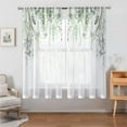 thumbnail image 4 of 2 Panels Eucalyptus Leaves Sheer Curtains for Living Room Elegant Wild Flower Floral Spring Printed Window Curtain Set Natural Chiffon Drapes for Bedroom Bathroom, 4 of 5