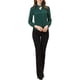 thumbnail image 2 of Blusa de cuello choker para mujer Inspire Chic, de manga larga, con cuello de solapa, camisa de trabajo XL verde, 2 of 7