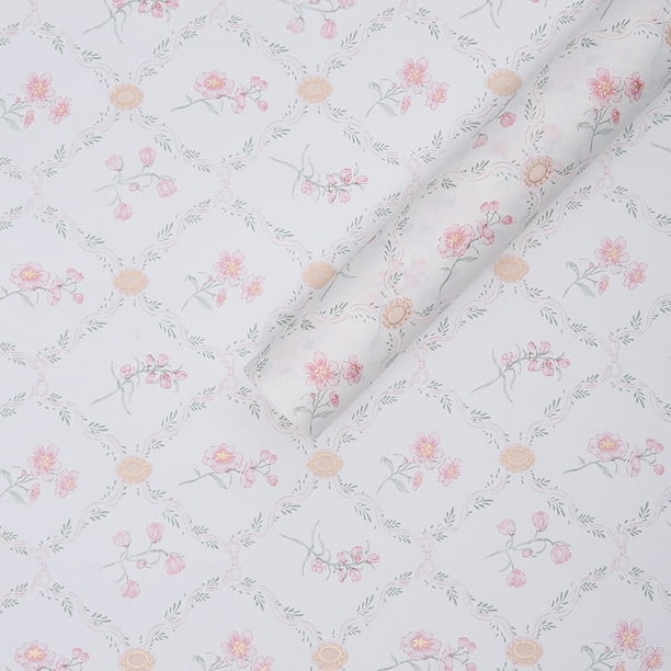 Zhuge flores, regalos, papel para envolver regalos, papel para arte impermeable con flores, papel para envolver regalos (blanco)