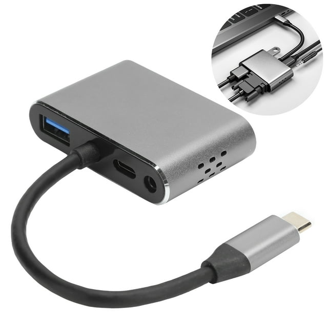 Estacia de acoplamiento 5in1 typec a VGA USB3.0 PD Carga de 3.5 mm Hub de Portátil de audio