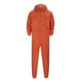 thumbnail image 6 of Mens Romper Men's Large Size Solid Long Sleeve Hooded Jeans Jumpsuits Pants with Multiple Pockets Adult Onesies for Men Orange XXL, 6 of 7