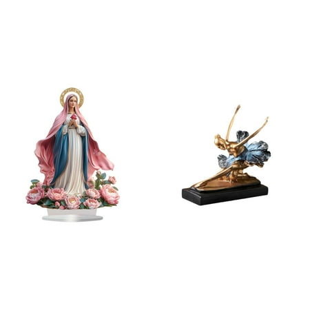 FVDPWYE 2D Acrylic Ballet Dancer Ornament Standing Freestanding Decorative Table Decor with Base for Party Home Bookshelf Festival Bedroom Ballerina Girls Statue Gift Desk Figurine for