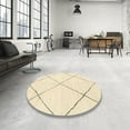 thumbnail image 3 of Ahgly Company Indoor Round Abstract Golden Blonde Gold Oriental Area Rugs, 6' Round, 3 of 6