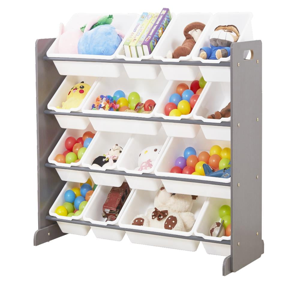 Zimtown Toy Storage Organizer with 16 Multiple Color Platic Bins Shelf Drawer for Kid's Bedroom