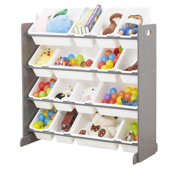 Zimtown Toy Storage Organizer with 16 Multiple Color Platic Bins Shelf Drawer for Kid's Bedroom