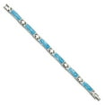 thumbnail image 3 of Stainless Steel Bracelet Fancy Link, Other Women's 6 mm 7.25 in Chisel Polished with Blue Swirl Enamel Link, 3 of 6