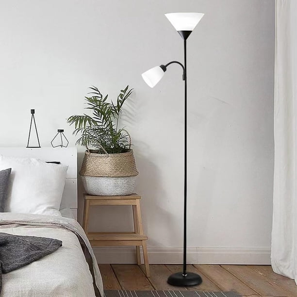 Lámpara de pie ajustable con luz de lectura,lamparas de pie led,lampara de pies para sala,dormitorio,estudio,asala de estudio, oficina,178cm de alto negro,american negro