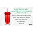 thumbnail image 3 of Double Wall Acrylic Tumblers 16 oz. Set of 10, Bulk Pack - BPA Free, Perfect for Iced Coffee, Soda, Other Hot & Cold Beverages - Red, 3 of 5