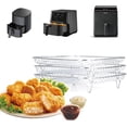 thumbnail image 2 of Welhammsae Square Air Fryer Rack, 3 Pcs Set, Food Grade Stainless Steel Grill Basket, Non Stick Mesh Basket Set, Compatible with Air Fryers, Oven, Microwave, Baking Accessories, 21 * 21 * 10cm, 2 of 7