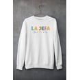 thumbnail image 2 of La Jefa Sweatshirt Mexican Gift for Mom Crewneck Sweater Spanish Chula Latina Madre Mexico Graphic Floral Hispanic Wife Boss Regalo Mama, 2 of 6