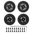thumbnail image 1 of Juego de neumáticos y llantas RC para coche RC, 4 piezas de 55 mm, llantas y neumáticos con radios delanteros y traseros, juego de llantas y neumáticos para AXIALSC, artesanía excepcional, 1 of 9