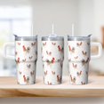 thumbnail image 2 of 20oz Whimsical Chicken Tumbler with Handle Elegant Birthday Christmas Gift for Chicken Fans Women Men Insulated Travel Mug Cup Holder Friendly Durable Build Hot Chocolate Cold Soda Daily Use, 2 of 6