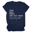 thumbnail image 3 of iTNHFP Womens Summer Clothes Women With Four Words Lettering Printed Right Shoulder Round Neck Short Sleeve T Shirt Top, 3 of 3