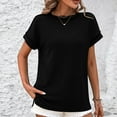 thumbnail image 5 of fatyb Summer Tops for Women Crewneck Short Sleeve Shirts Casual Loose Blouses Pullover Womens Tunic Tops, 5 of 6
