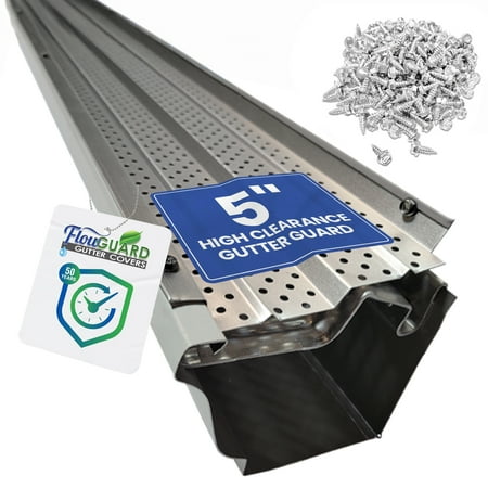 FlexxPoint High Clearance 30 Year Gutter Cover System, Matte Residential 5" Gutter Guards, 5100ft