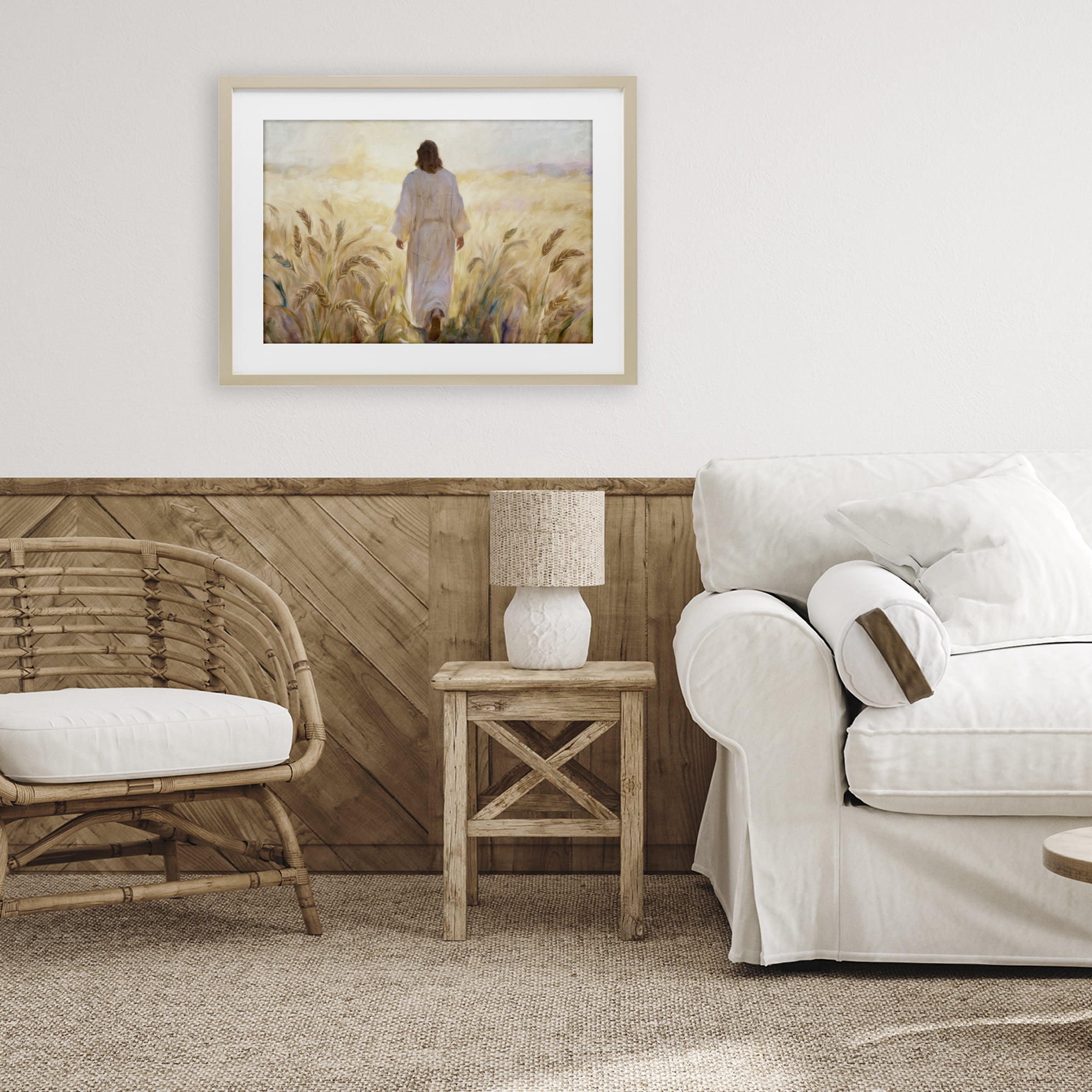 Stupell Industries In His Steps Walking Faithfully Birch Framed Print Under Glass, design by Kim Allen