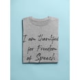 thumbnail image 3 of Thankful For Freedom, Of Speech Women T-Shirt, Female Medium, 3 of 4