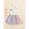 thumbnail image 4 of Kids Girls Princess Mesh Dress Easter Bunny Sequined Sleeveless Halter Tulle Tutu Dress Girls Baby Gown Sweet Clothes, 4 of 9