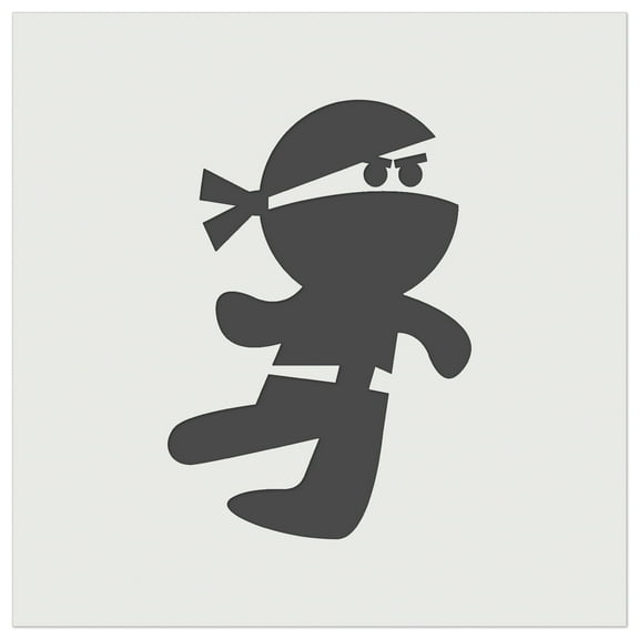 Cute Fighting Ninja DIY Cookie Wall Craft Stencil - 5.5 Inch