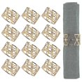 thumbnail image 1 of Anillos para servilletas, 12 piezas de anillos para servilletas dorados, soportes para anillos de servilletas para comedor, 1 of 4