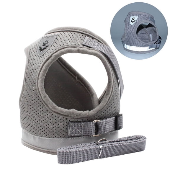 Yidarton New Pet Chest Strap Vest Dog Leash Reflective Breathable Dog Rope Pet Supplies Silver Grey XS