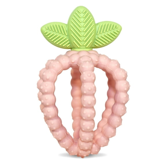 Juguete mordedor de silicona para bebé RAZBABY BerryBumps rosa