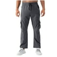 thumbnail image 2 of FDGIU ‌Men's Relaxed Fit Sweatpants, Elastic Waist Drawstring Casual Pants with Pockets, Lightweight for Hiking, Sport & Daily, 2 of 7
