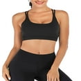 thumbnail image 2 of Women‘s Medium Support Cross Back Wirefree Removable Cups Solid Color Padded Yoga Sport Bra, 2 of 9