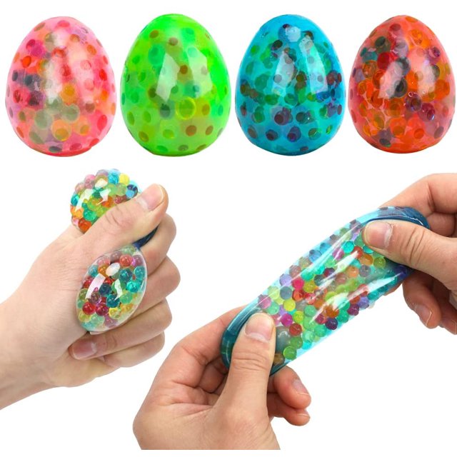 4 paquetes de bolas de estrés de huevo Pascua juguetes blandos para niños alivio de tensión de tensión de estresador esquí esquí Gafas de esquí