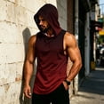 thumbnail image 5 of BRANROY Men's Athletic Tank Tops - Hooded Sleeveless Gym Tees, Breathable Muscle Fit Shirts for Summer Bodybuilding Training,Black L, 5 of 7